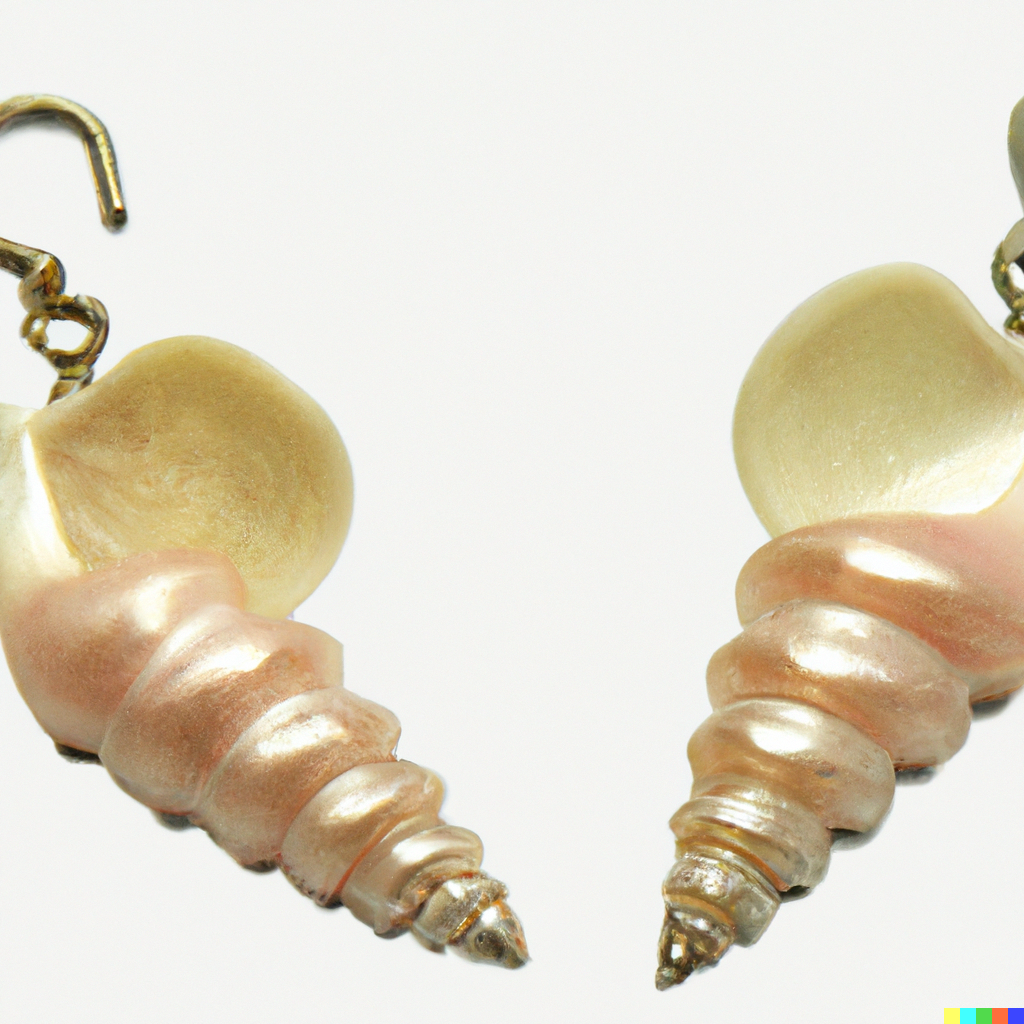 DALL·E 2022-10-08 16.04.59 - Earrings for stretched earlobes modeled after conch shells.png